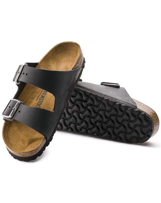 Arizona Oiled  Leather Sandal - Black - Men